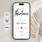 Modern Simple 13th Birthday Invitation Teens
