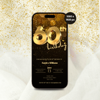 Golden 60th Birthday Invitation