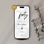 Minimal Elegant 40th Birthday Invitation