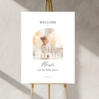 Minimal Photo 3rd Birthday Welcome Sign