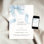 Blue Bow Coquette Baby Shower Invitation Template – image 3