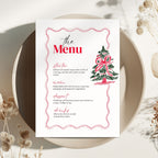 Hand Drawn Tree Christmas Menu Card Template