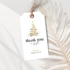 Golden Christmas thank you gift tag template, editable in Canva