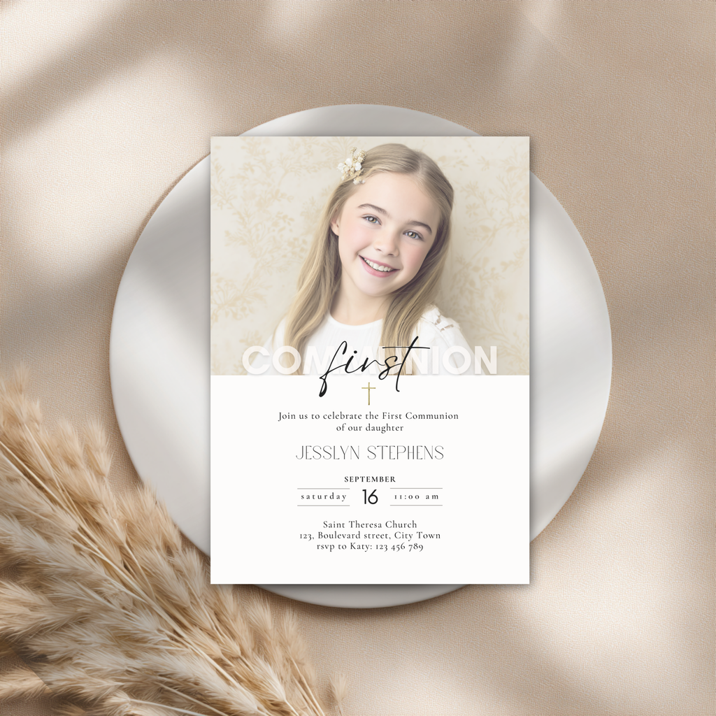 First Holy Communion Invitation Photo