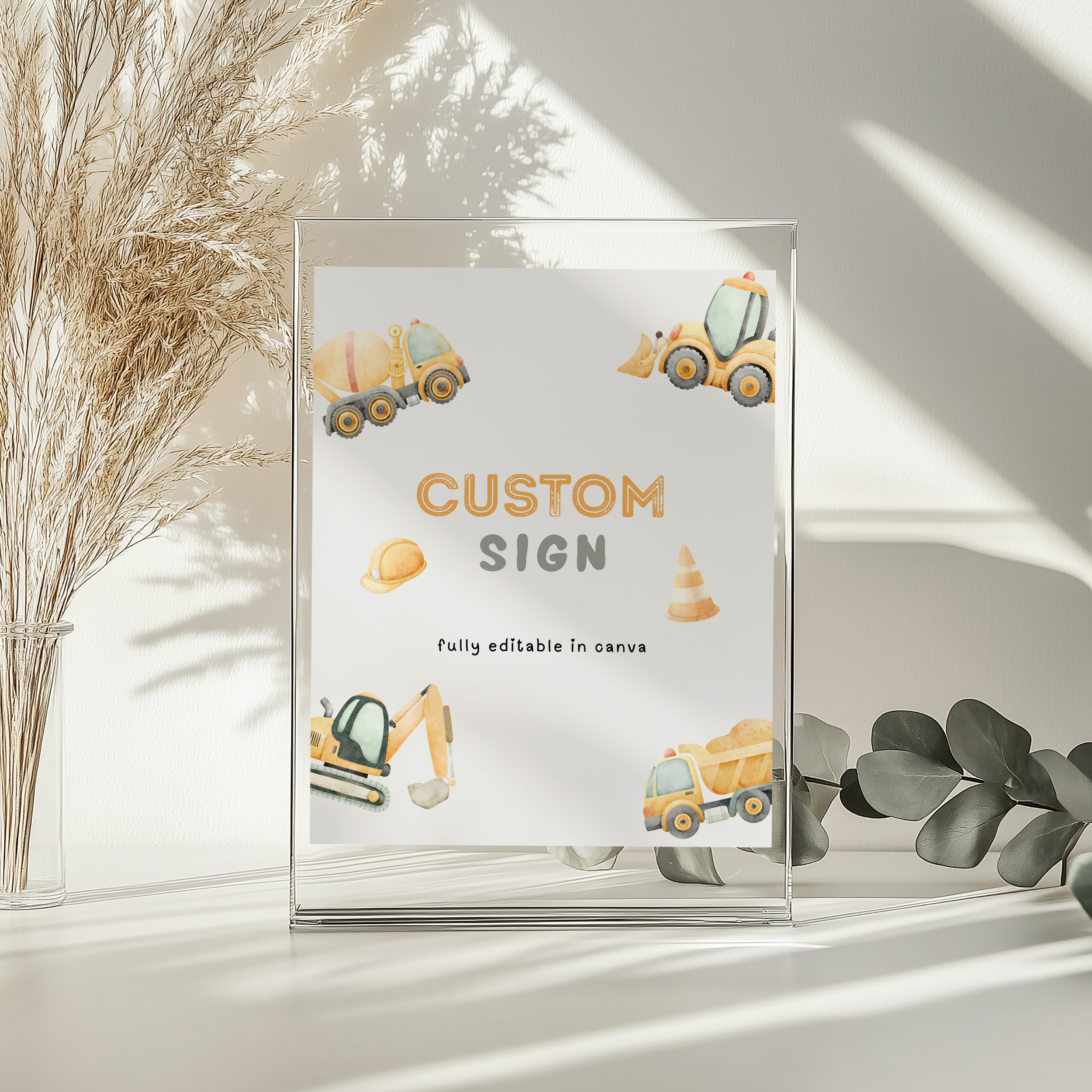 Custom Construction Birthday Sign