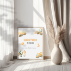 Custom Construction Birthday Sign