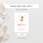 Pastel Fairy First Birthday Invitation Girls