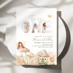 Fairy First Birthday Photo Invitation Template Girls