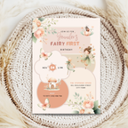 Fairy First Birthday Invitation Girls
