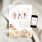 Fairy First Birthday Photo Invitation Template Girls