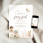 Pastel Fairy First Birthday Invitation Template