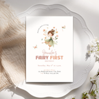 Pastel Fairy First Birthday Invitation Girls