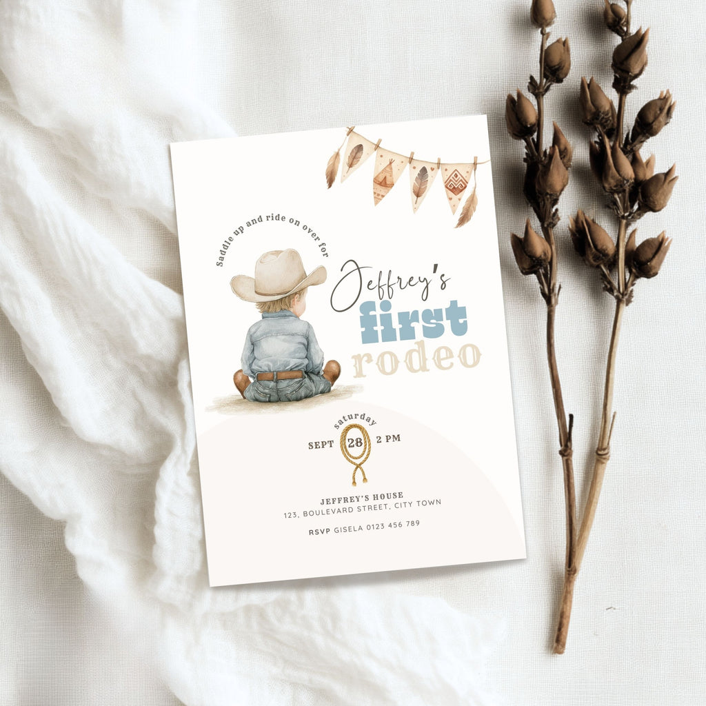 First Rodeo Birthday Invitation Template Boys – image 5