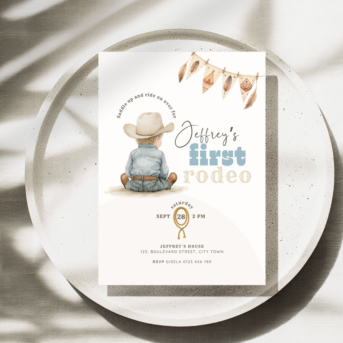 First Rodeo Birthday Invitation Template Boys – image 2