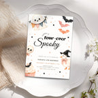 Halloween Fourever Spooky 4th Birthday Invitation Template Girls