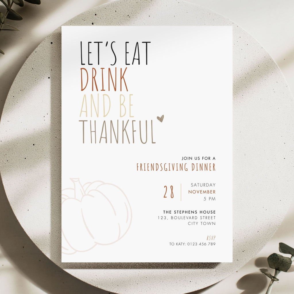 Friendsgiving Dinner Invitation Template