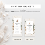 What you get: floral Friendsgiving dinner invitation template in two phone sizes, editable in Canva