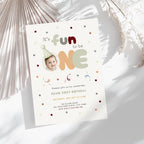 Sage Green Fun to Be One Photo 1st Birthday Invitation Template Boys – image 5