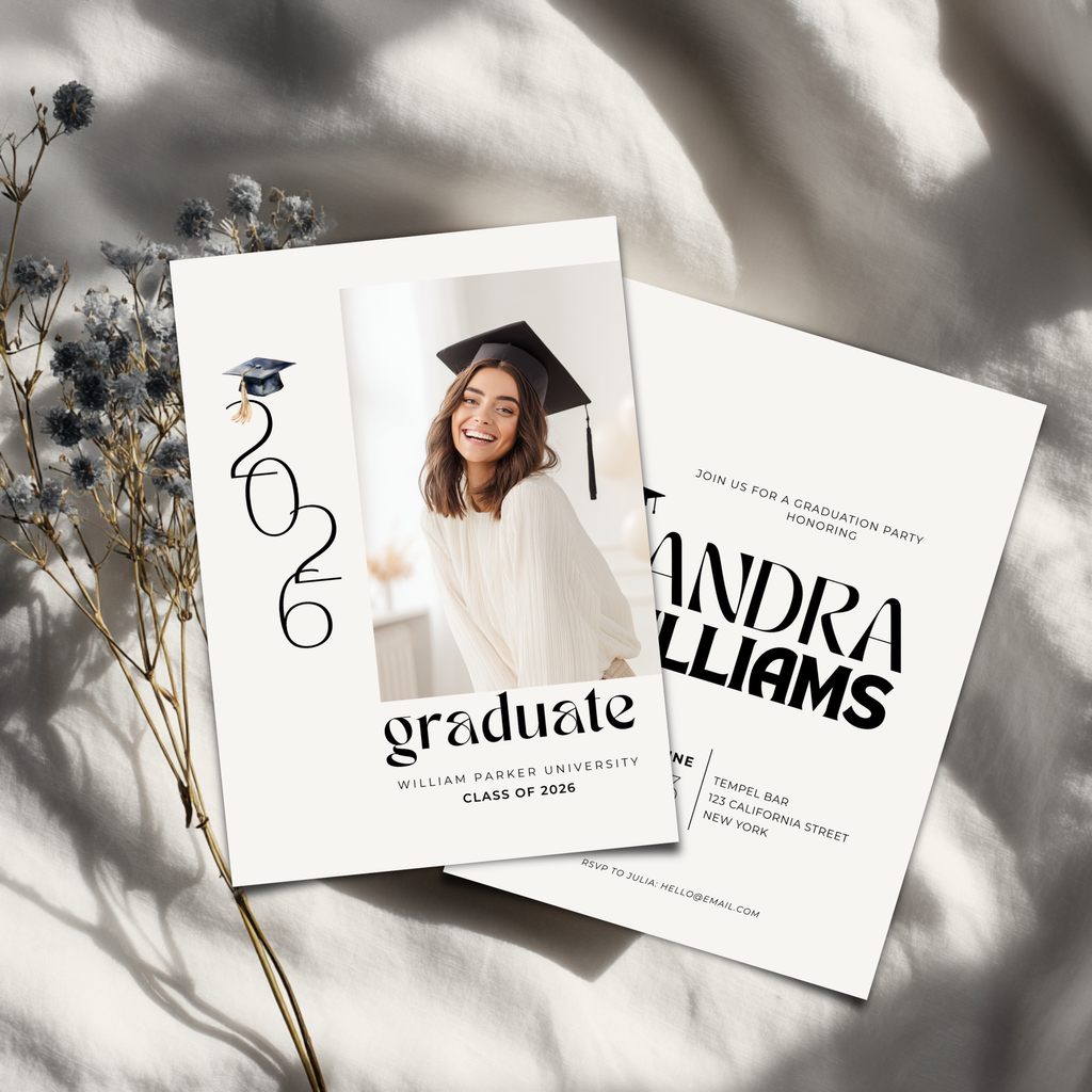Stylish Photo Graduation Invitation Party