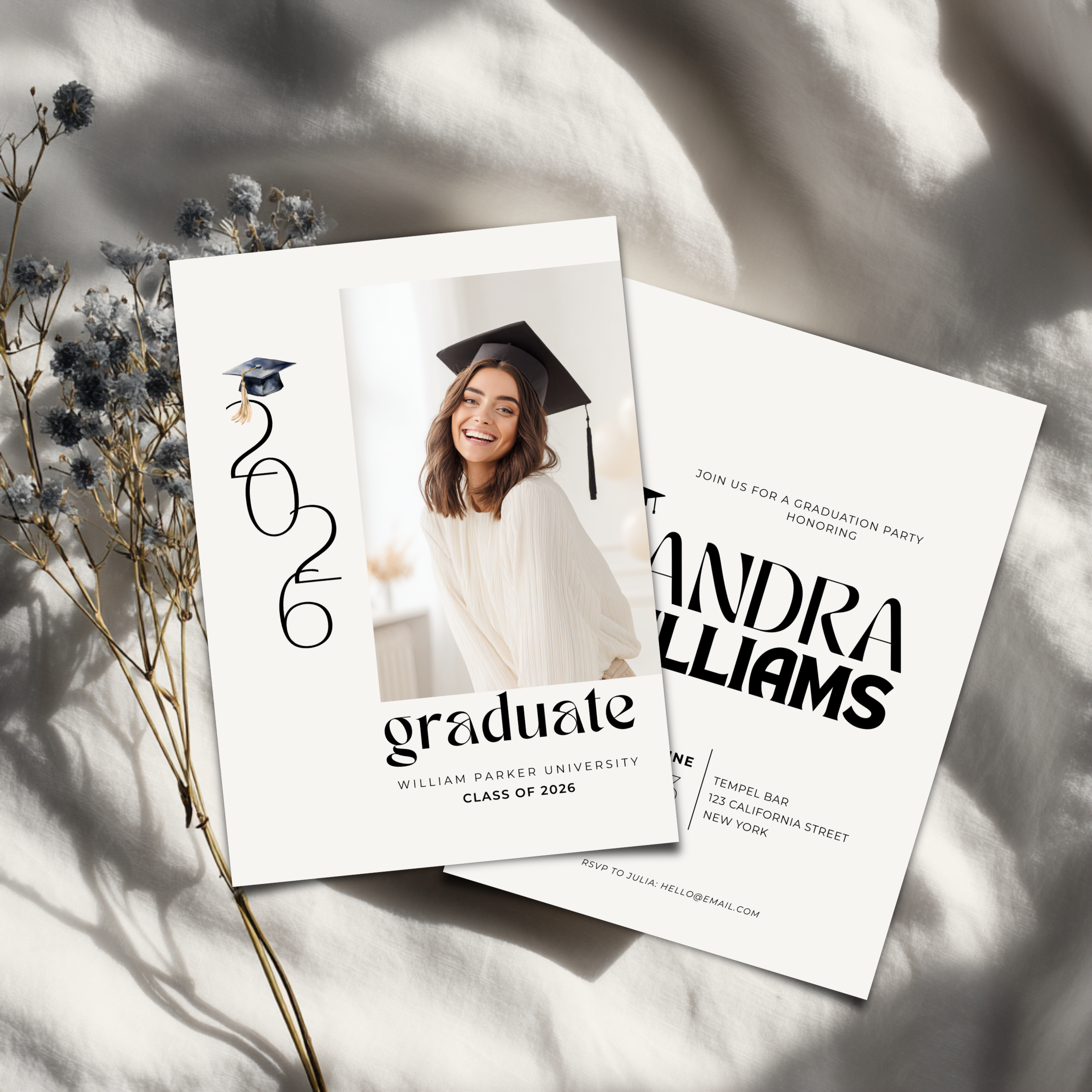 Stylish Photo Graduation Invitation Party
