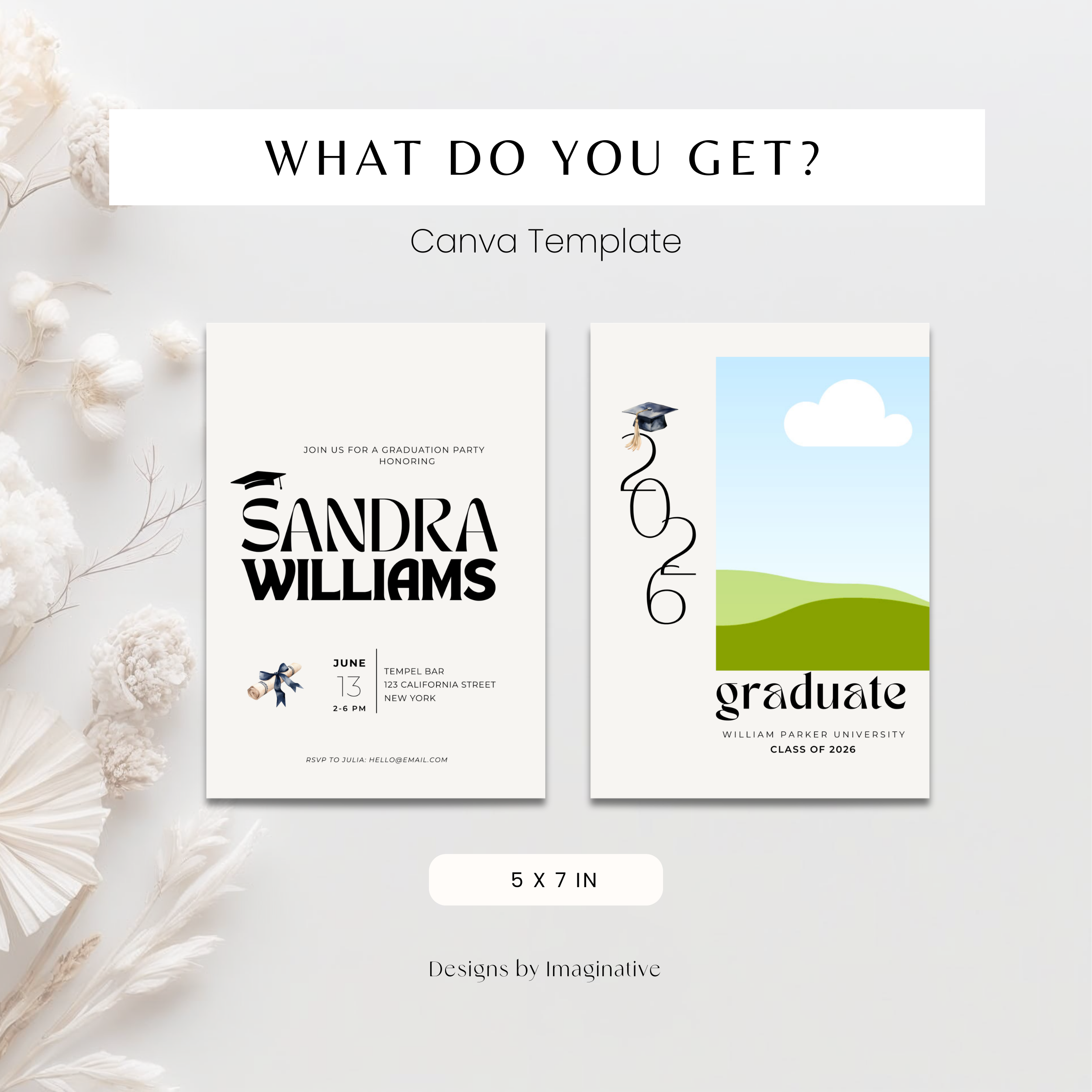 Stylish Photo Graduation Invitation Party