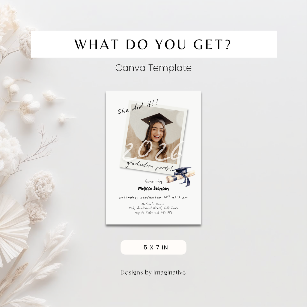 Trendy Photo Graduation Invitation