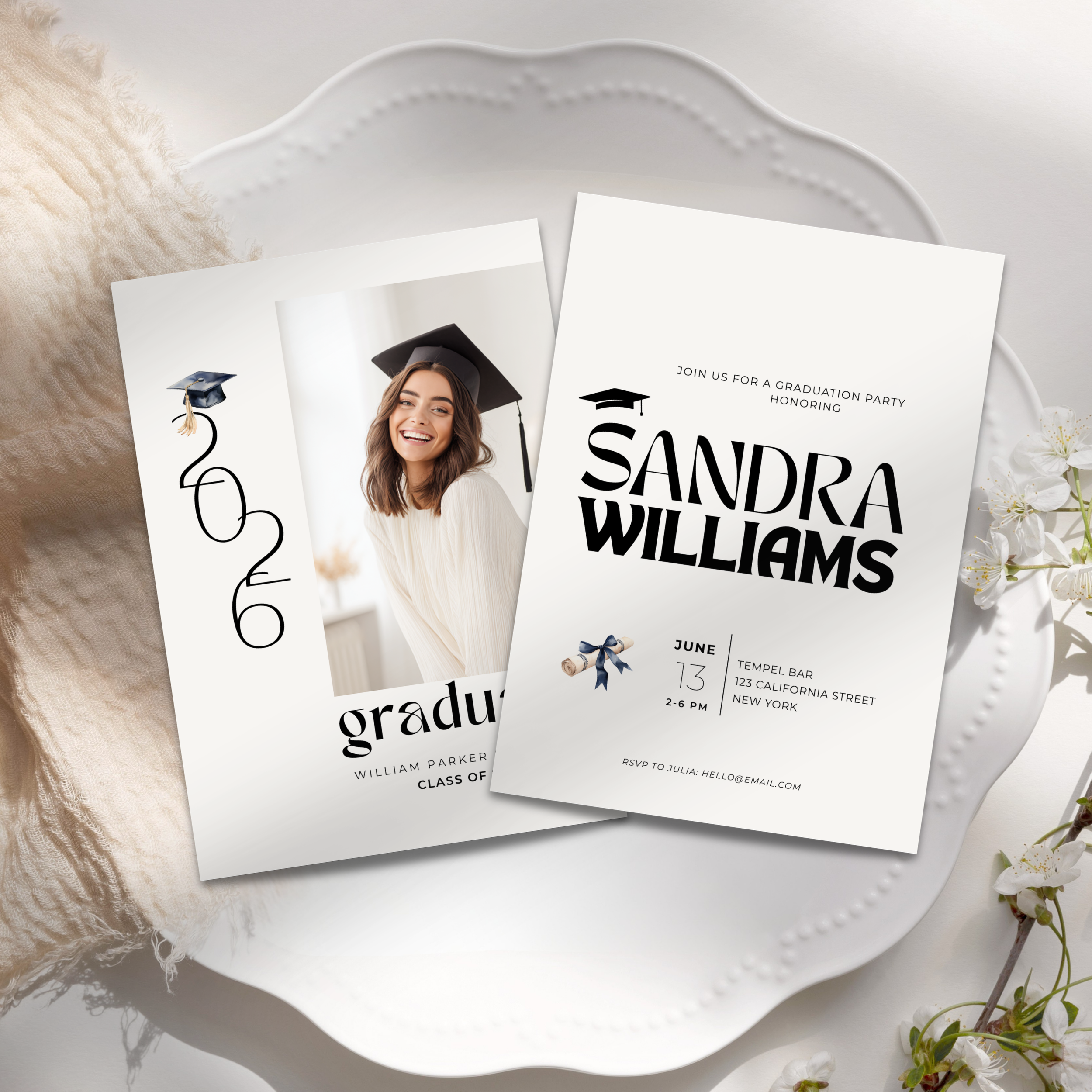 Stylish Photo Graduation Invitation Party