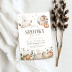 Halloween Spooky One First Birthday Invitation Template