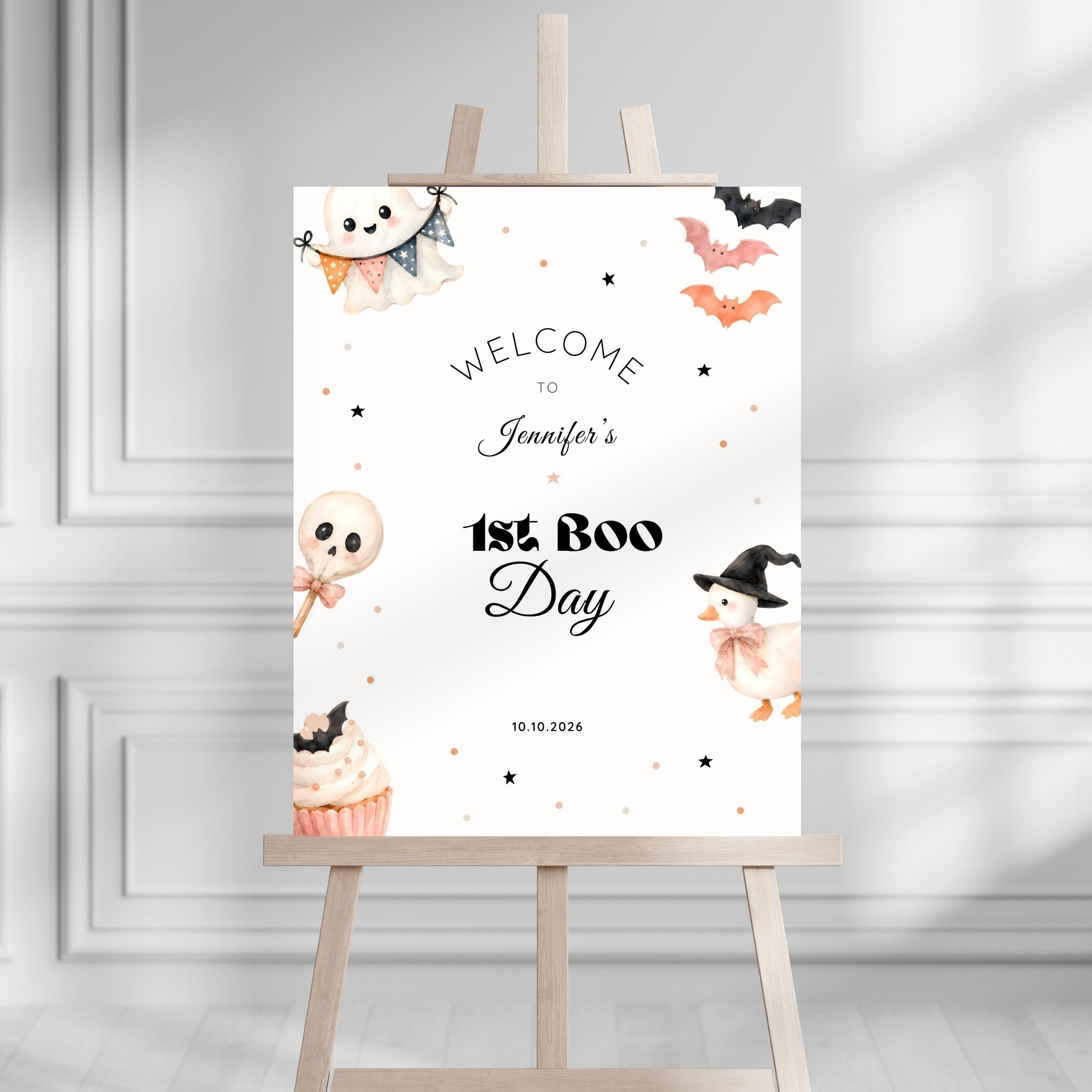 Spooky One First Birthday Welcome Sign