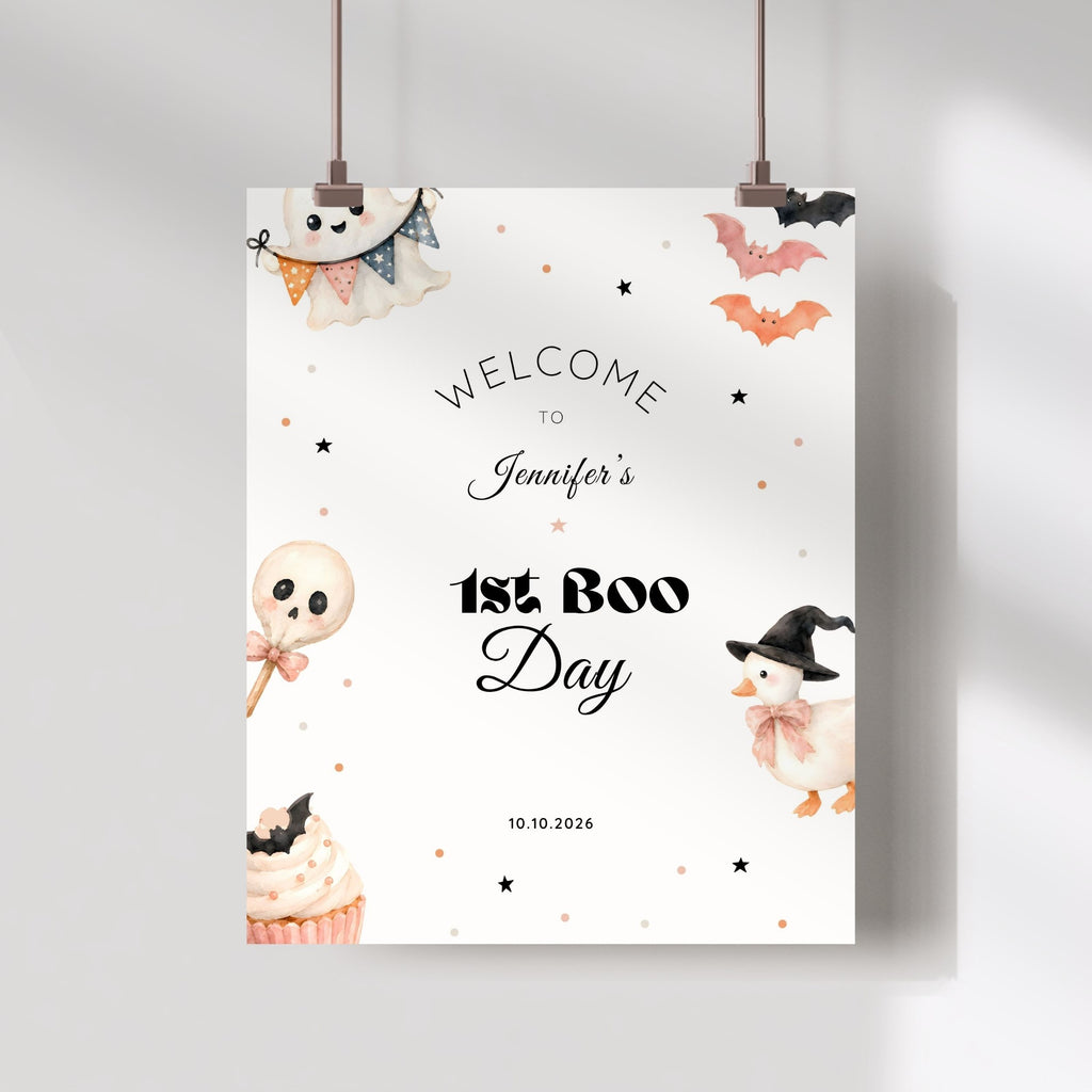 Spooky One First Birthday Welcome Sign