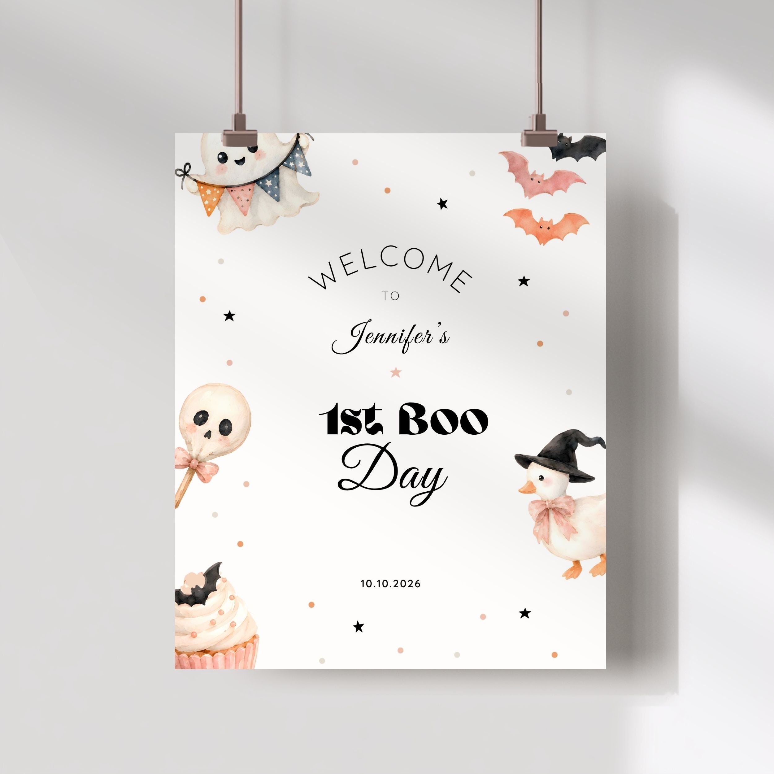 Spooky One First Birthday Welcome Sign
