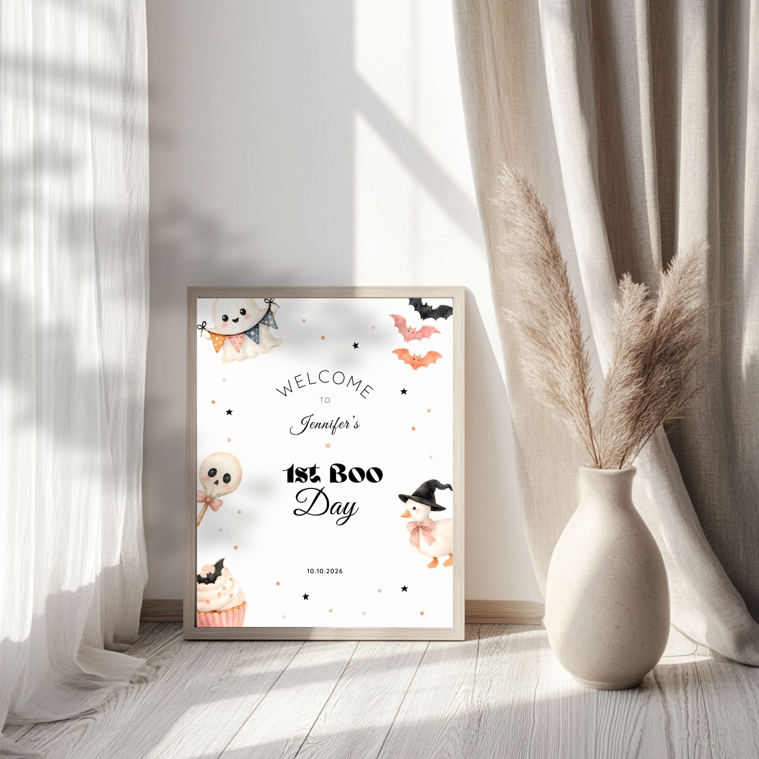 Spooky One First Birthday Welcome Sign