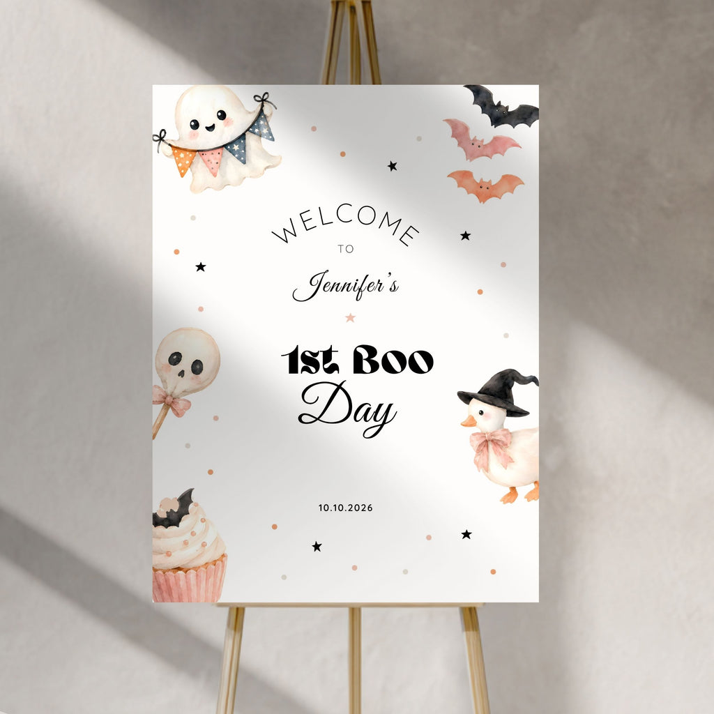 Spooky One First Birthday Welcome Sign