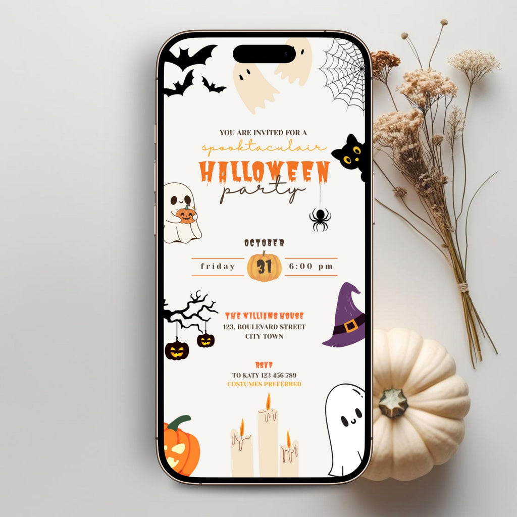 Spooky Ghost Halloween Party Invitation