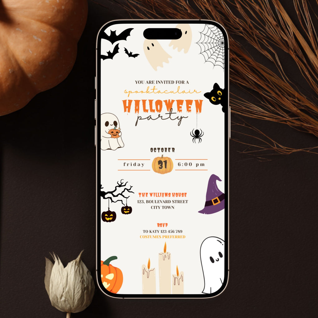Spooky Ghost Halloween Party Invitation