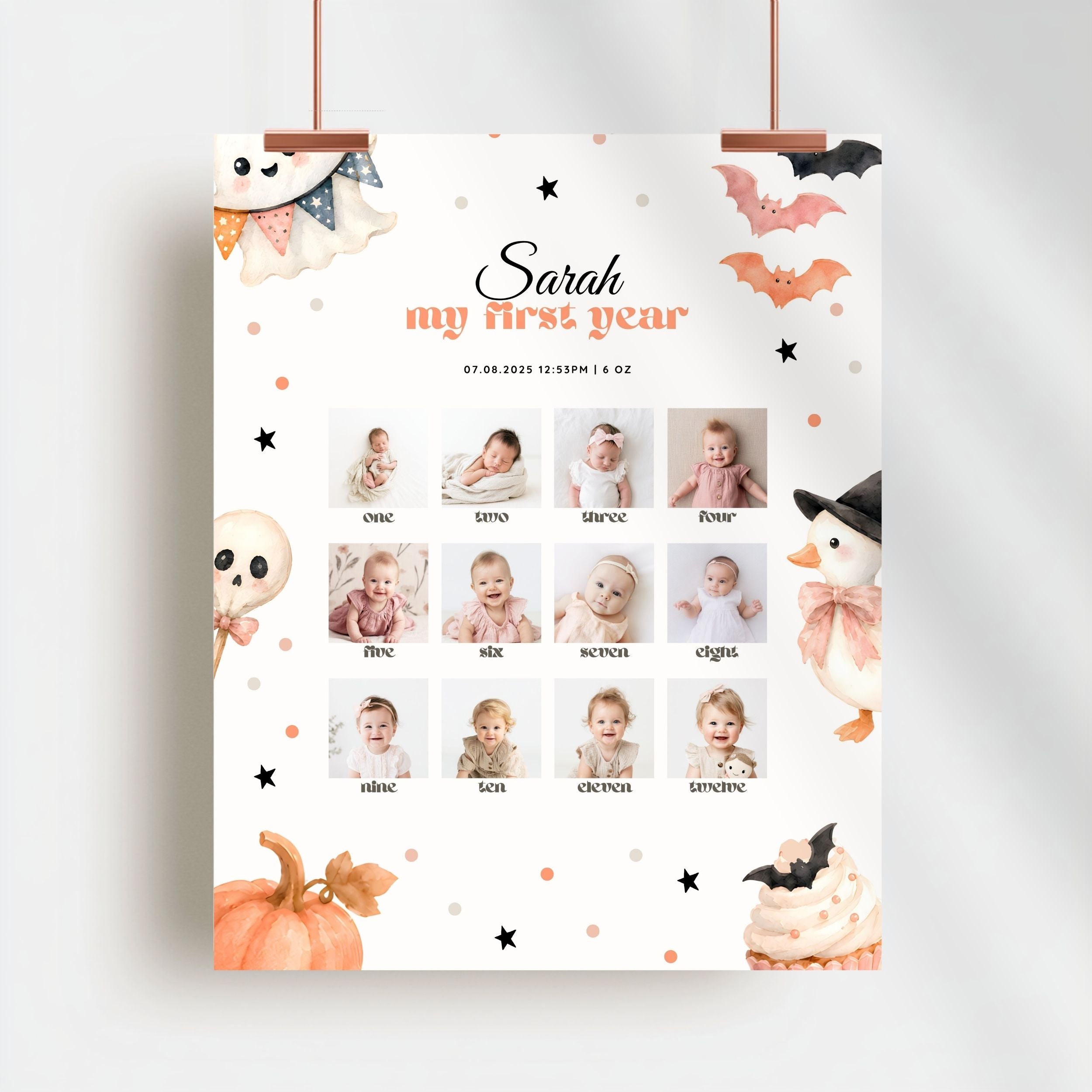 Halloween Spooky Birthday Monthly Milestone Sign