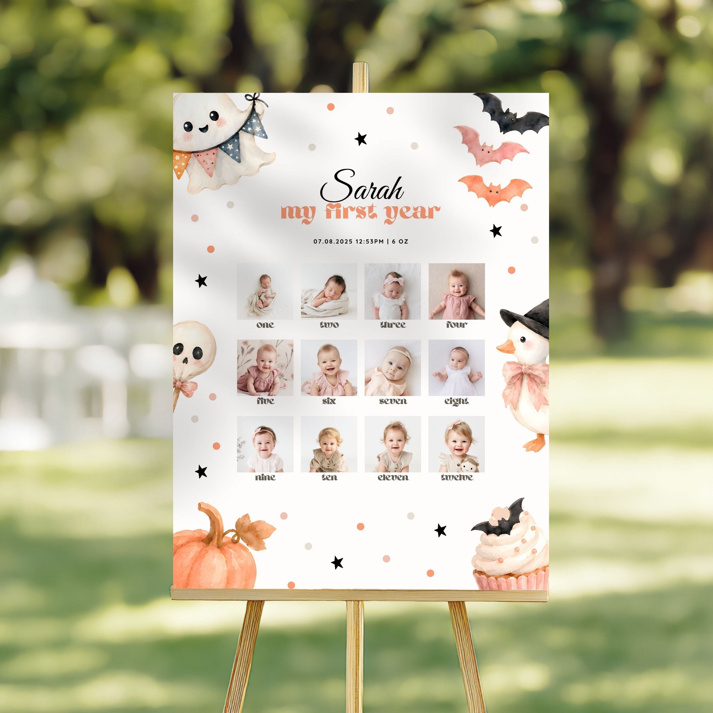 Halloween Spooky Birthday Monthly Milestone Sign