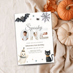 Halloween Spooky One First Birthday Photo Invitation