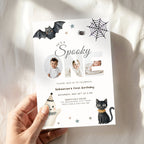 Halloween Spooky One First Birthday Photo Invitation