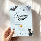 Halloween Blue Spooky One First Birthday Invitation