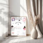 Halloween Spooky First Birthday Welcome Sign Pink