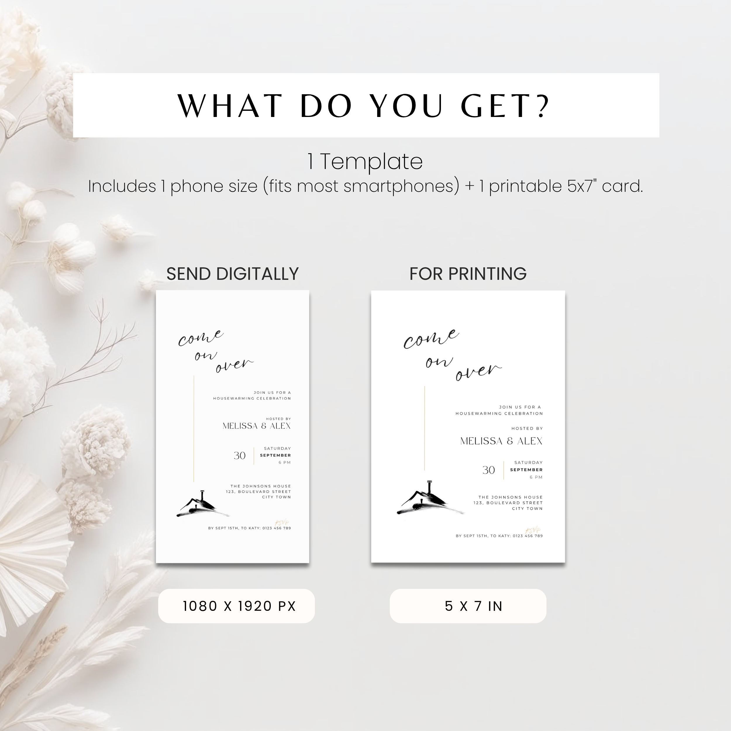 Minimalist Come On Over Housewarming Invitation