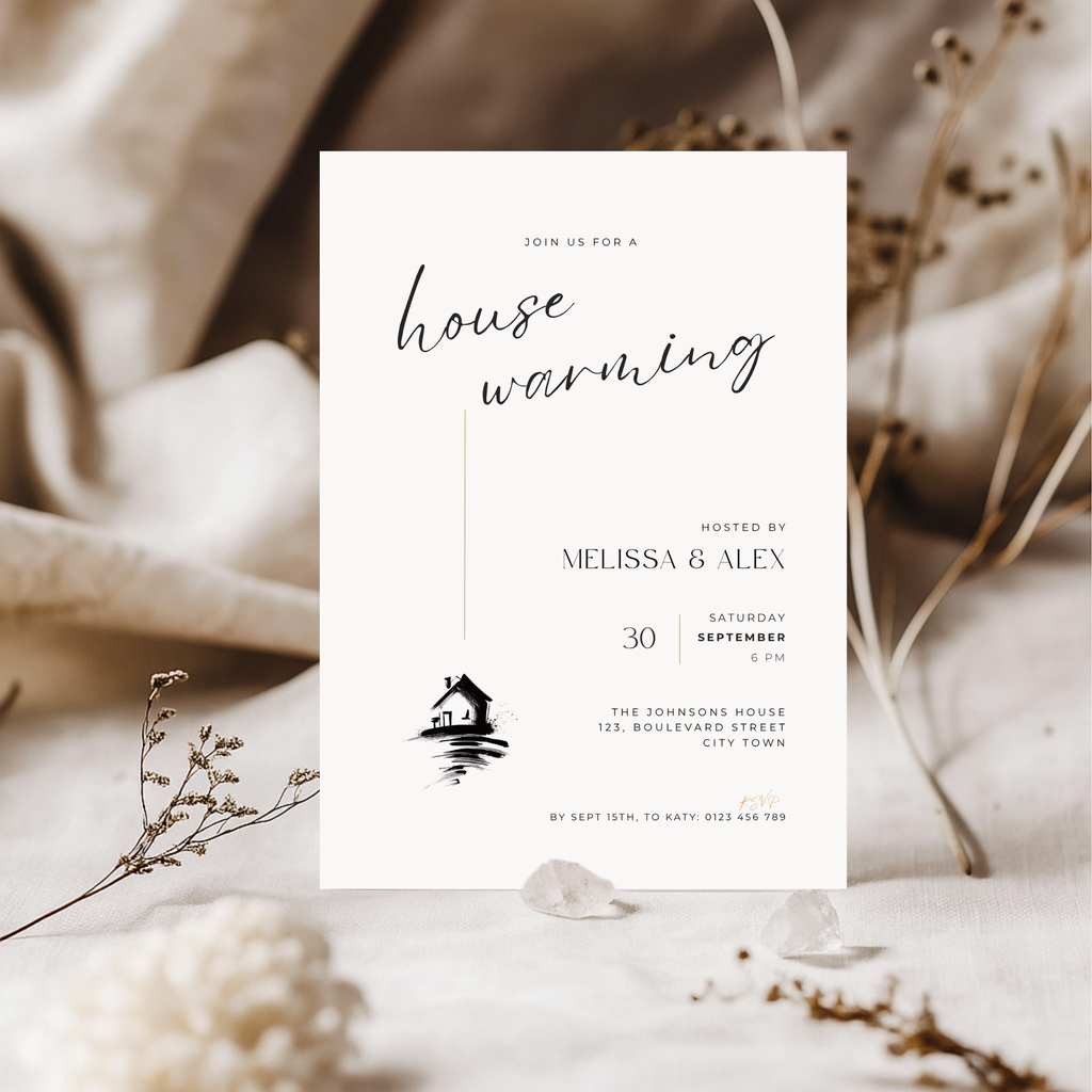 Stylish Hand Drawn Housewarming Invitation