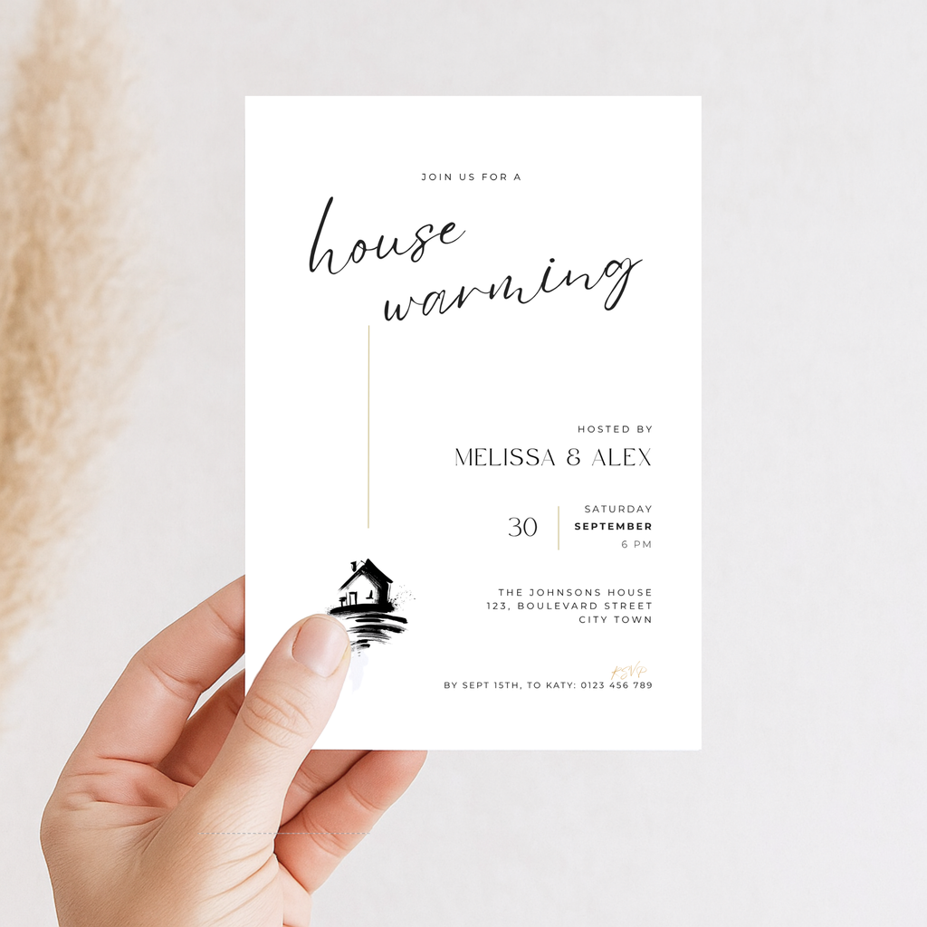 Stylish Hand Drawn Housewarming Invitation
