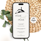 Minimal Hand Drawn Beige Housewarming Invitation