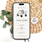 Hand Drawn Beige Housewarming Invitation