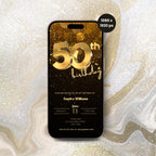 Golden 50th Birthday Invitation
