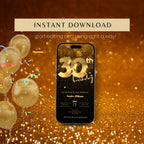 Golden 30th Birthday Invitation