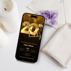 Golden 20th Birthday Invitation