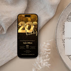 Golden 20th Birthday Invitation